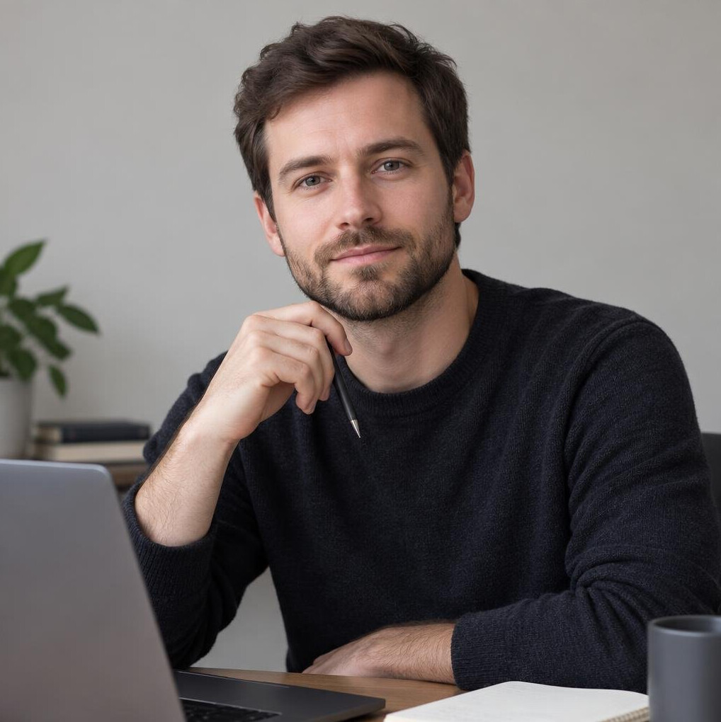 Portrait of a bearded man looking at the camera