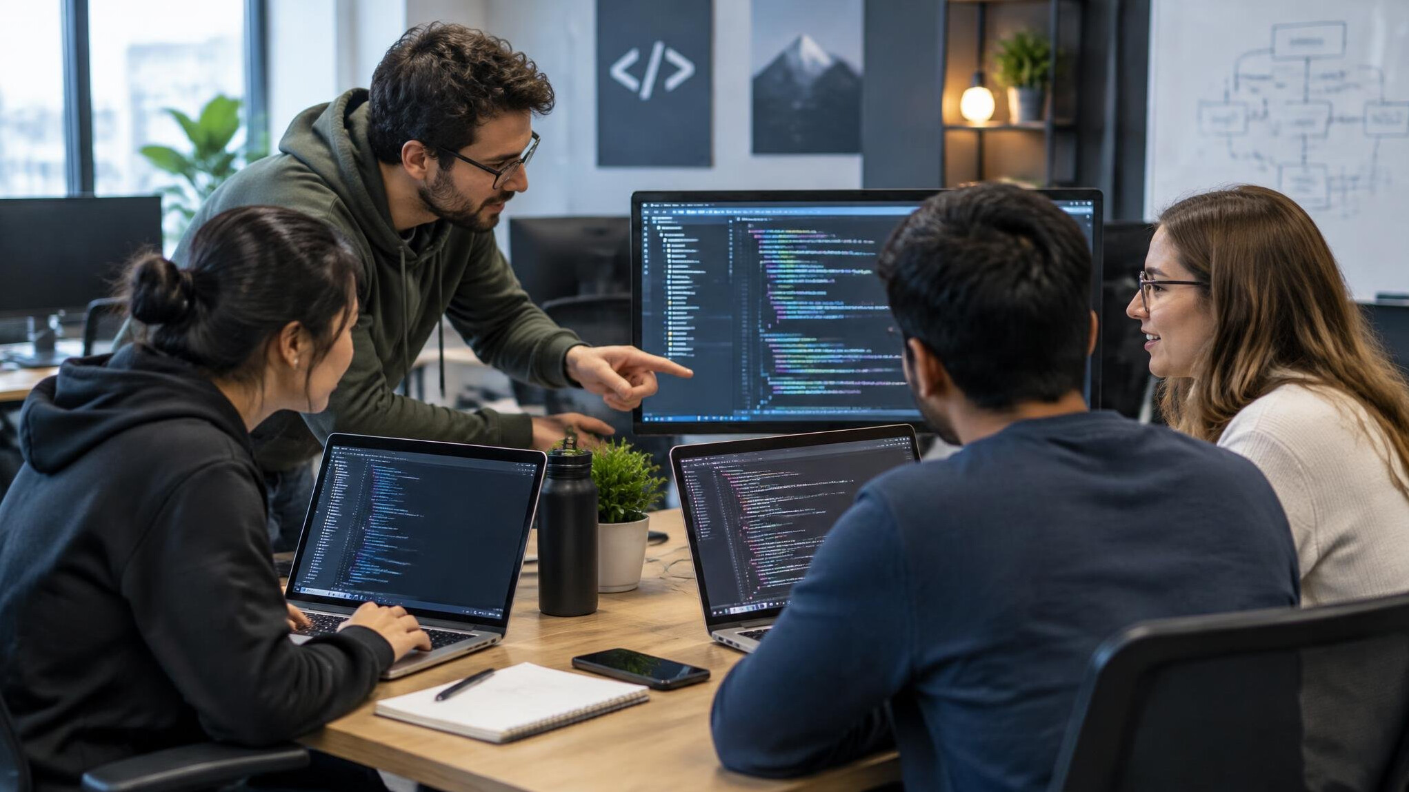 group of programmers collaborating