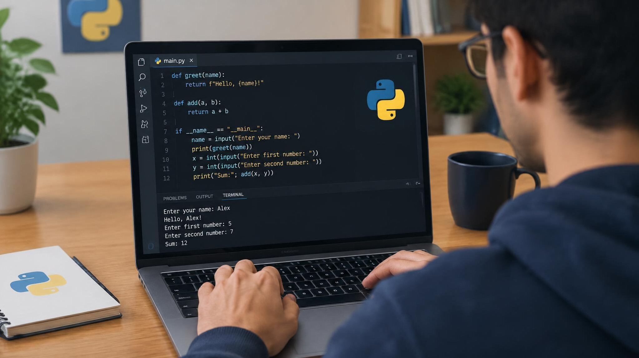 python code on screen