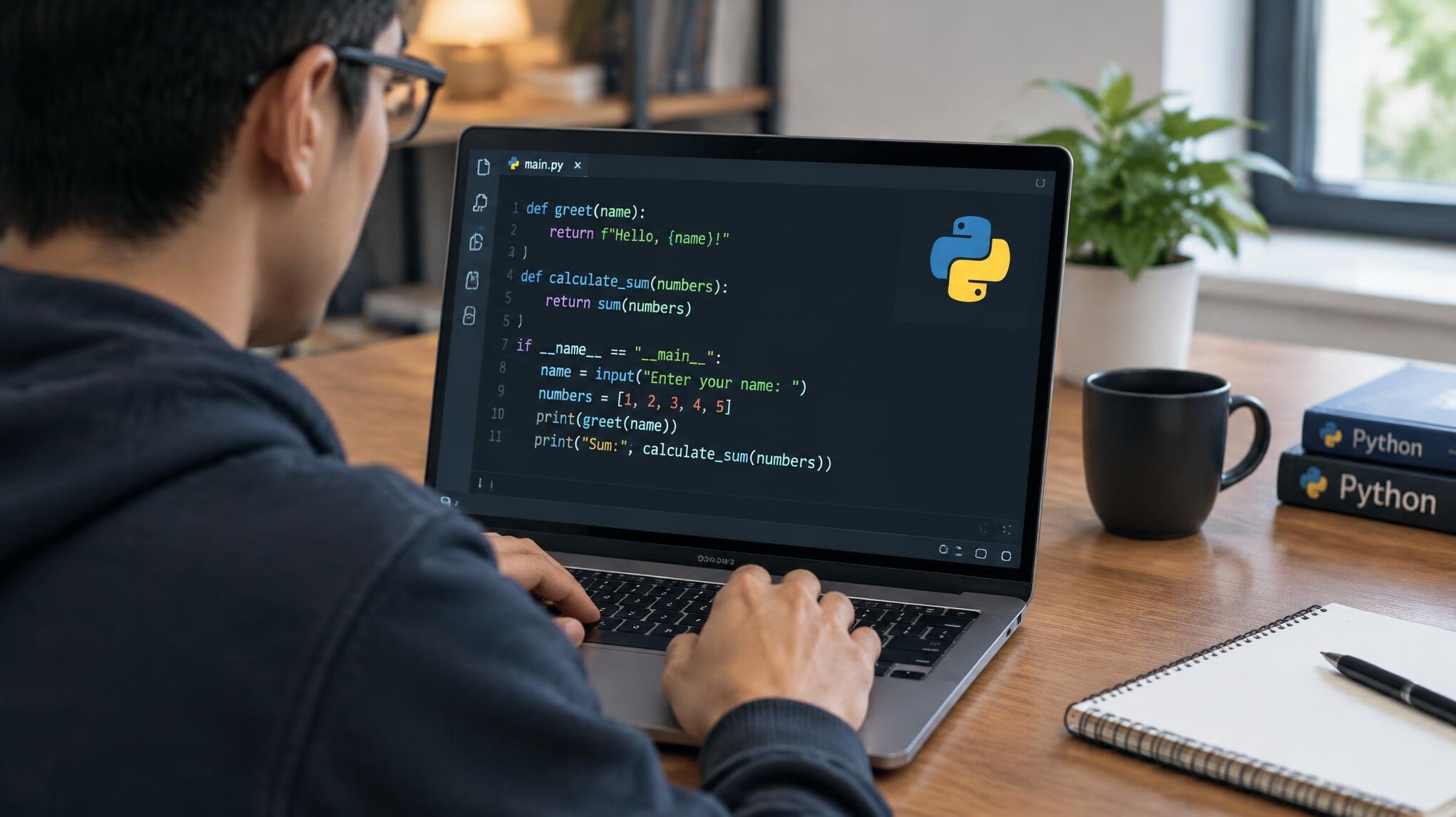 python code on screen