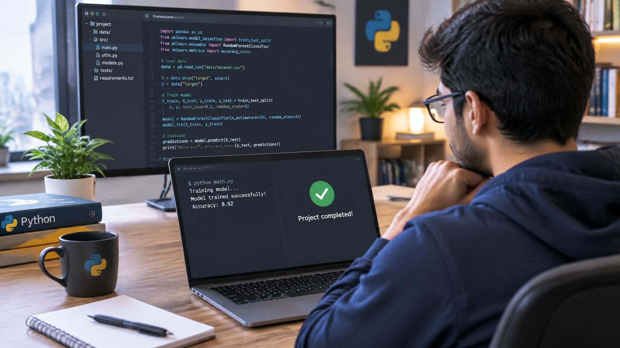 person reviewing code