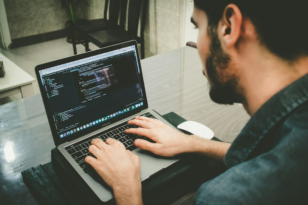 student studying programming